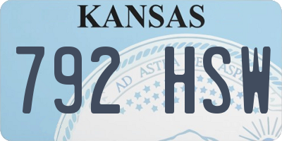 KS license plate 792HSW