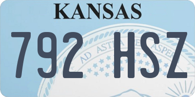 KS license plate 792HSZ