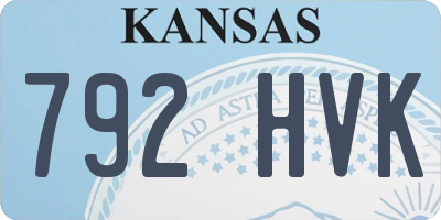 KS license plate 792HVK
