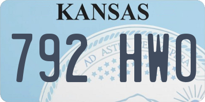 KS license plate 792HWO