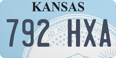 KS license plate 792HXA
