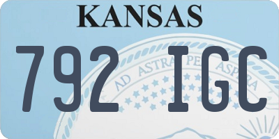 KS license plate 792IGC