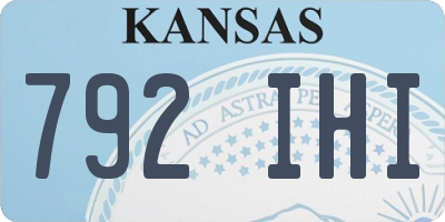 KS license plate 792IHI
