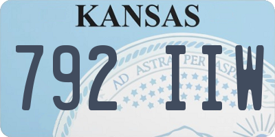 KS license plate 792IIW