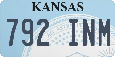 KS license plate 792INM