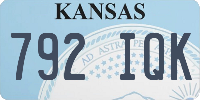 KS license plate 792IQK