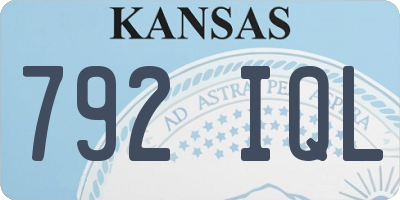 KS license plate 792IQL
