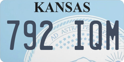 KS license plate 792IQM