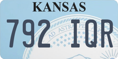 KS license plate 792IQR
