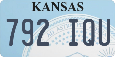 KS license plate 792IQU