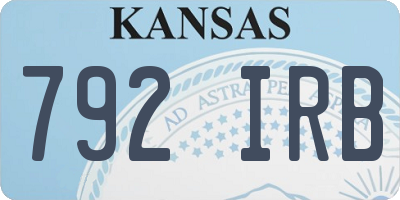 KS license plate 792IRB