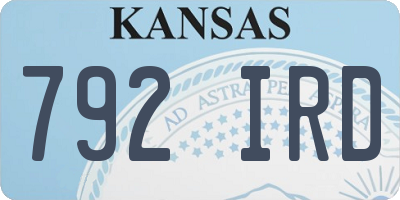KS license plate 792IRD