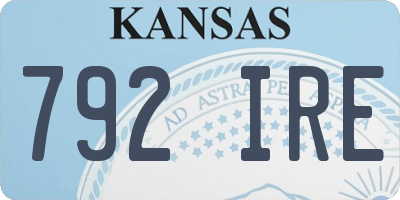 KS license plate 792IRE