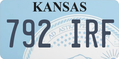 KS license plate 792IRF