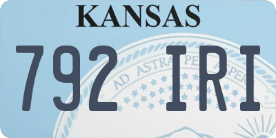 KS license plate 792IRI