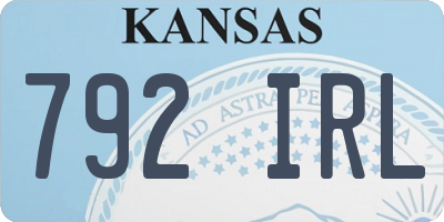 KS license plate 792IRL