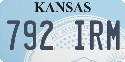 KS license plate 792IRM