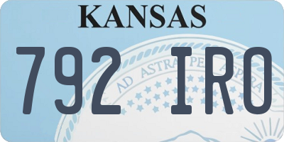 KS license plate 792IRO