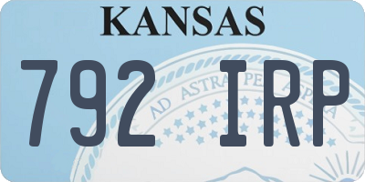 KS license plate 792IRP