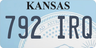 KS license plate 792IRQ