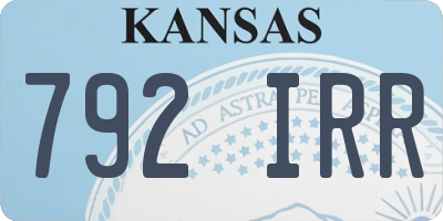 KS license plate 792IRR
