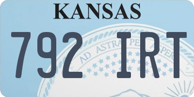 KS license plate 792IRT