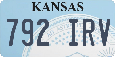 KS license plate 792IRV