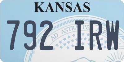 KS license plate 792IRW