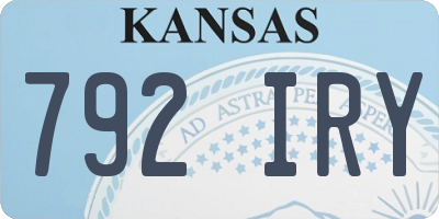 KS license plate 792IRY