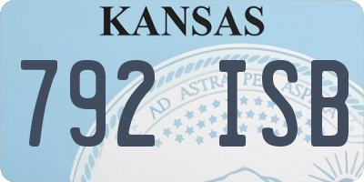 KS license plate 792ISB
