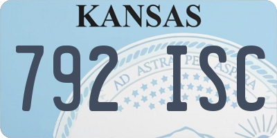 KS license plate 792ISC