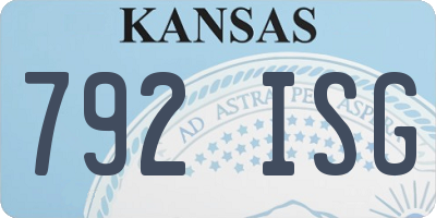 KS license plate 792ISG
