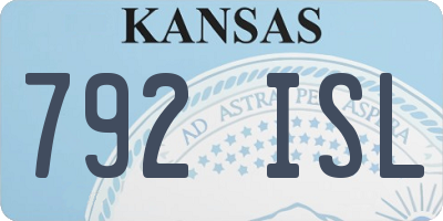 KS license plate 792ISL