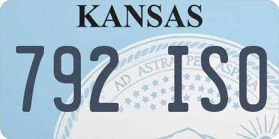 KS license plate 792ISO