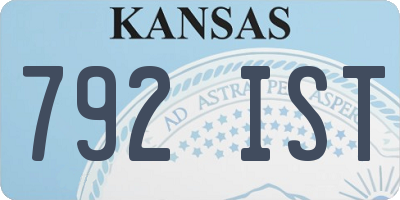 KS license plate 792IST