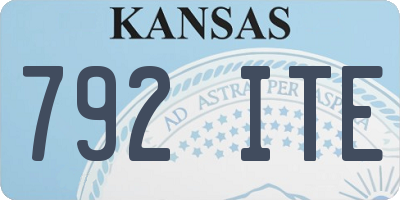 KS license plate 792ITE