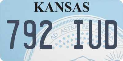 KS license plate 792IUD