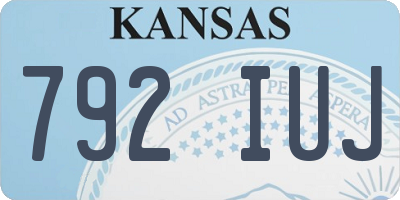 KS license plate 792IUJ