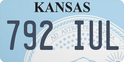 KS license plate 792IUL