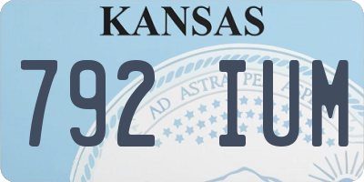 KS license plate 792IUM