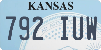 KS license plate 792IUW