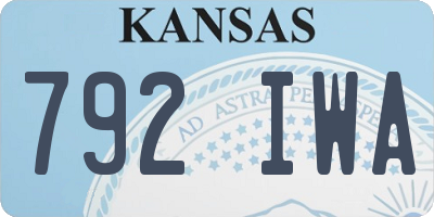 KS license plate 792IWA