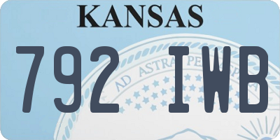KS license plate 792IWB