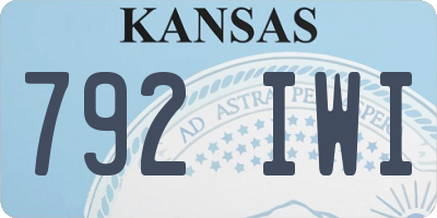 KS license plate 792IWI