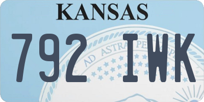 KS license plate 792IWK