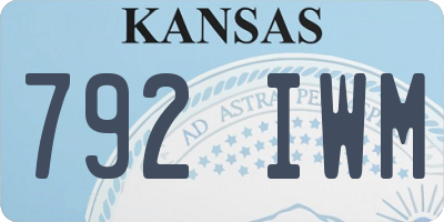 KS license plate 792IWM