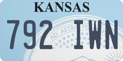 KS license plate 792IWN