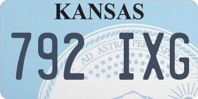 KS license plate 792IXG