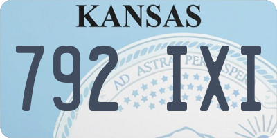 KS license plate 792IXI