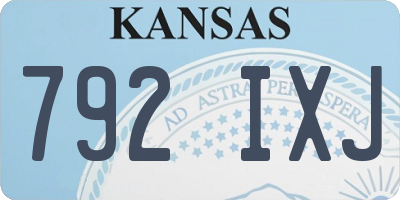 KS license plate 792IXJ